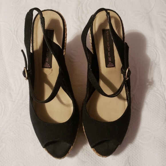 STEVEN Steve Madden Slingback Wedge Sandal Shoe - Picture 4 of 8